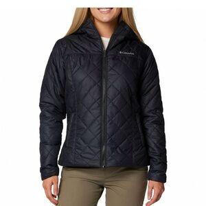Columbia Black Quilted Hooded Jacket